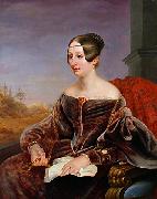 Eduard Magnus Portrait der Mathilde Grafin zu Lynar, geb. Grafin von Voss-Giewitz oil painting